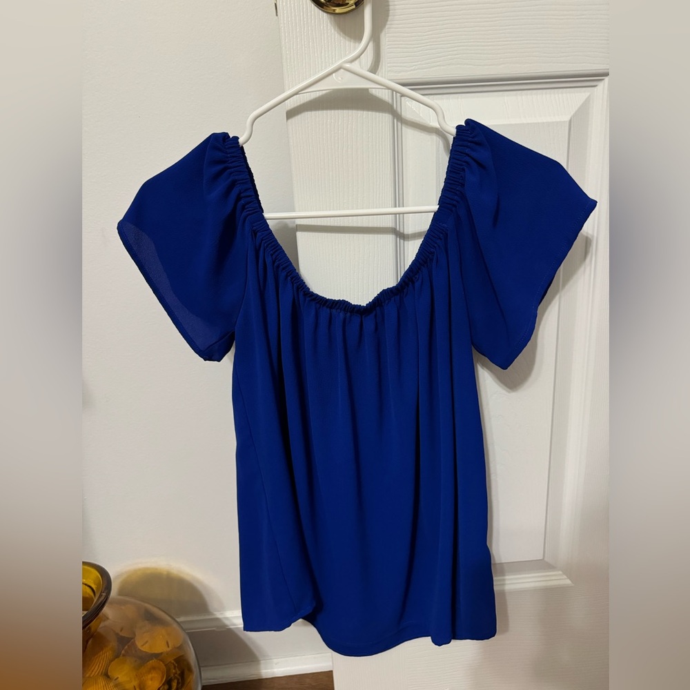 Blue Off-the-Shoulders Top